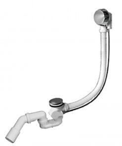 Cифон Prevex для ванни, гофра переливу 100 см, для ванн d52мм, комплект пластик-метал, зливний відвід 40/50мм